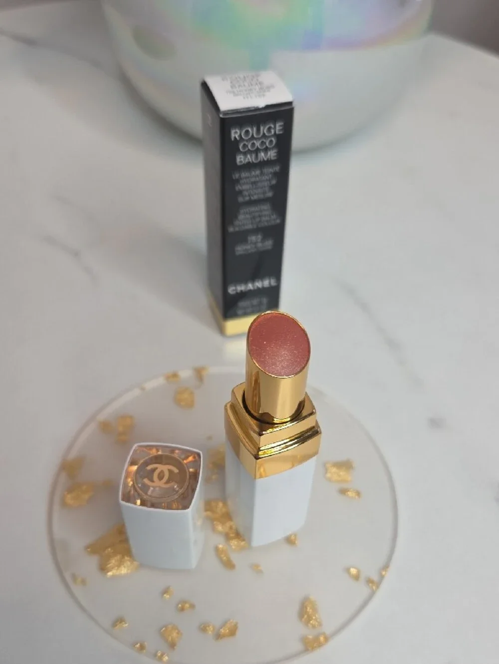 CHANEL Rouge Coco Baume Tinted Lip Balm — White & Gold Case